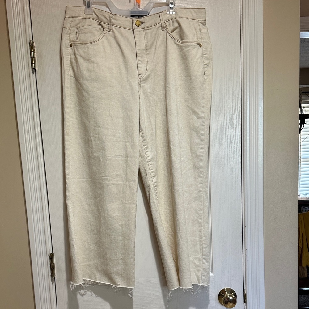 Cream Wide Leg Women's Jeans